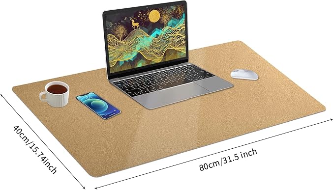 Bloss Gold Desk Mat, PU Large Mouse Pad for Desk, Desk Matt for Desktop, Desk Pad Mat Waterproof, Computer Mat for Office/Home/Decor/Desk Protector(31.5 x 15.7 Inches) | Desk Pads Blotters - TrueDesk