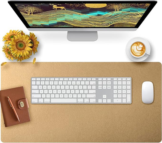 Bloss Gold Desk Mat, PU Large Mouse Pad for Desk, Desk Matt for Desktop, Desk Pad Mat Waterproof, Computer Mat for Office/Home/Decor/Desk Protector(31.5 x 15.7 Inches) | Desk Pads Blotters - TrueDesk