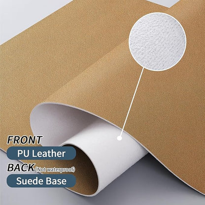 Bloss Gold Leather Desk Mat 35.4" x 15.7", Large Keyboard Pad for Desk, Desk Matt for Desktop, Waterproof Desk Pad Mat, Computer Mat for Office/Home/Decor | Desk Pads Blotters - TrueDesk