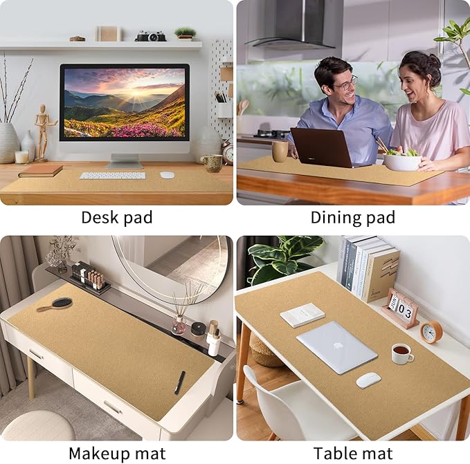 Bloss Gold Leather Desk Mat 47.2" x 16.9", Large Keyboard Pad for Desk, Desk Matt for Desktop, Waterproof Desk Pad Mat, Computer Mat for Office/Home/Decor | Mouse Pads - TrueDesk