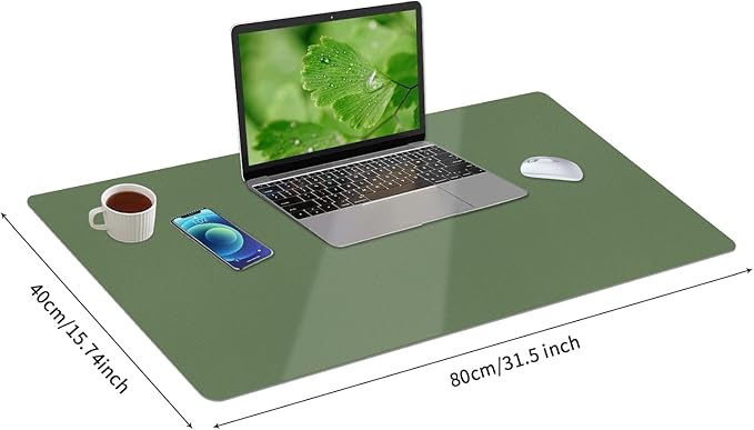 Bloss Green Desk Mat, Desk Matt for Desktop, Large Leather Desk Pad, Desk Pad Mat Waterproof, Computer Mat for Office/Home/Decor/Desk Protector(31.5 x 15.7 Inches) | Desk Pads Blotters - TrueDesk