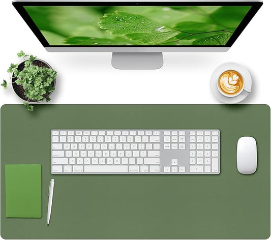 Bloss Green Desk Mat, Desk Matt for Desktop, Large Leather Desk Pad, Desk Pad Mat Waterproof, Computer Mat for Office/Home/Decor/Desk Protector(31.5 x 15.7 Inches) | Desk Pads Blotters - TrueDesk