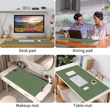 Bloss Green Desk Mat, Desk Matt for Desktop, Large Leather Desk Pad, Desk Pad Mat Waterproof, Computer Mat for Office/Home/Decor/Desk Protector(31.5 x 15.7 Inches) | Desk Pads Blotters - TrueDesk
