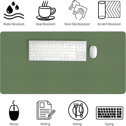 Bloss Green Desk Mat, Desk Matt for Desktop, Large Leather Desk Pad, Desk Pad Mat Waterproof, Computer Mat for Office/Home/Decor/Desk Protector(31.5 x 15.7 Inches) | Desk Pads Blotters - TrueDesk