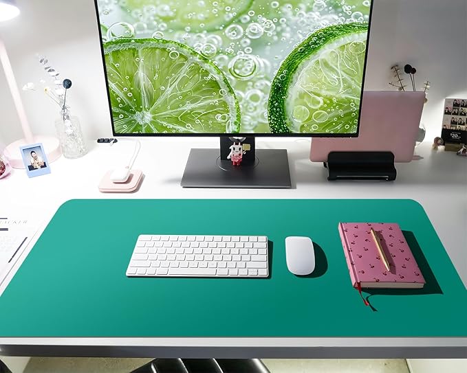 Bloss Green Desk Mat, Leather Desk Pad, Desk Matt for Desktop, Waterproof Desk Pad Mat, Computer Mat for Office Work/Home/Decor/Desk Protector/Cover(31.5 x 15.7 Inches) | Desk Pads Blotters - TrueDesk