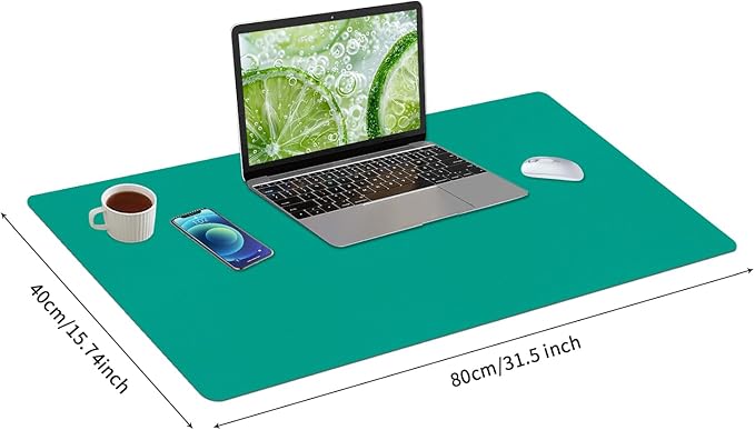 Bloss Green Desk Mat, Leather Desk Pad, Desk Matt for Desktop, Waterproof Desk Pad Mat, Computer Mat for Office Work/Home/Decor/Desk Protector/Cover(31.5 x 15.7 Inches) | Desk Pads Blotters - TrueDesk