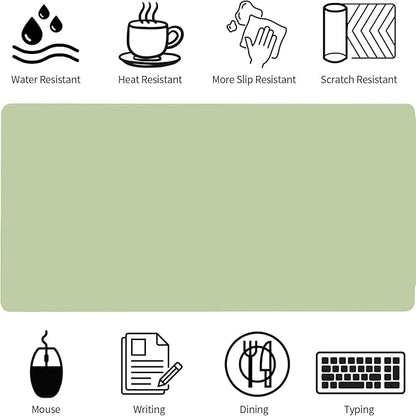 Bloss Green Desk Mat, Mouse Pad, Waterproof Leather Desk Pad, Desk Matt for Desktop, Non - Slip Desk Pad Mat for Office Work/Home (27.6 x 13.8 Inches) | Mouse Pads - TrueDesk