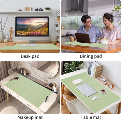 Bloss Green Desk Mat, Mouse Pad, Waterproof Leather Desk Pad, Desk Matt for Desktop, Non - Slip Desk Pad Mat for Office Work/Home (27.6 x 13.8 Inches) | Mouse Pads - TrueDesk
