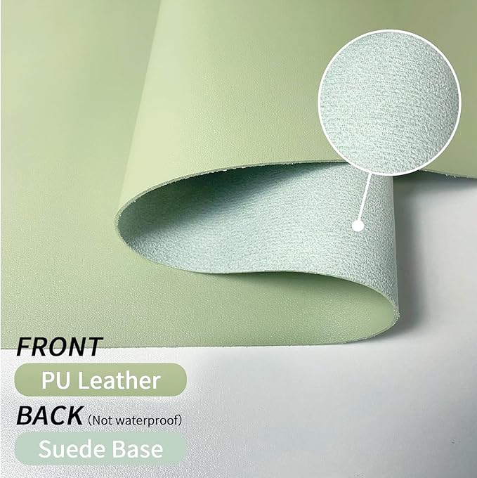 Bloss Green Desk Mat, Mouse Pad, Waterproof Leather Desk Pad, Desk Matt for Desktop, Non - Slip Desk Pad Mat for Office Work/Home (27.6 x 13.8 Inches) | Mouse Pads - TrueDesk