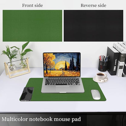 Bloss Green Leather Mouse Pad,Leather Desk Mat Protector,Dual - Side Use Mouse Mats,Office Desks Mats,Laptop Protector Desks Mat,Waterproof Keyboard Pads,Desk Writing Pad for Office/Home.23.6"x 13.8" | Mouse Pads - TrueDesk