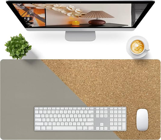 Bloss Grey Desk Mat, Leather Desk Pad, Desk Matt for Desktop, Waterproof Desk Pad Mat, Computer Mat for Office Work/Home/Decor/Desk Protector/Cover(31.5 x 15.7 Inches) | Desk Pads Blotters - TrueDesk