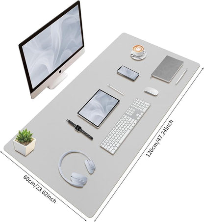 Bloss Large Desk Pad, 47.2" x 24" Desk Mat, Desk Pads on Top of Desks, Computer Mat Non - Slip, Desk Blotter Waterproof, Easy to Clean - Light Grey | Mouse Pads - TrueDesk
