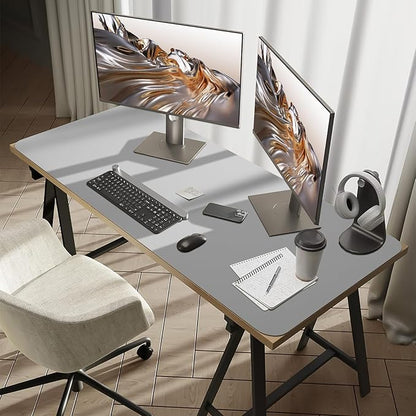Bloss Large Desk Pad, 47.2" x 24" Desk Mat, Desk Pads on Top of Desks, Computer Mat Non - Slip, Desk Blotter Waterproof, Easy to Clean - Light Grey | Mouse Pads - TrueDesk