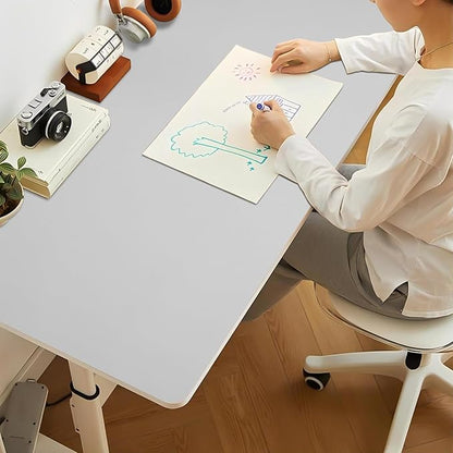 Bloss Large Desk Pad, 47.2" x 24" Desk Mat, Desk Pads on Top of Desks, Computer Mat Non - Slip, Desk Blotter Waterproof, Easy to Clean - Light Grey | Mouse Pads - TrueDesk