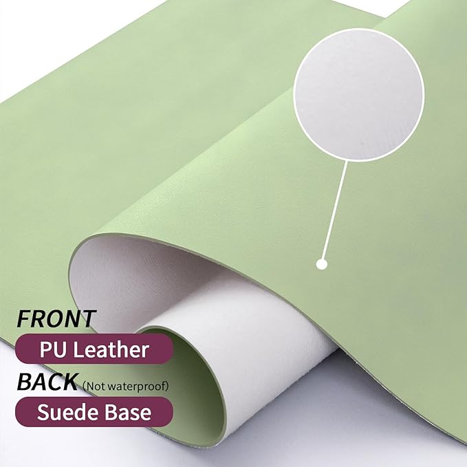 Bloss Leather Desk Mat and Keyboard Wrist Rest, Large Mouse Pad + Keyboard Pad+Mouse Wrist Support, Non - Slip Desk Mat Protector for Office, Home(35.4×15.7 Inches, Green) | Mouse Pads - TrueDesk