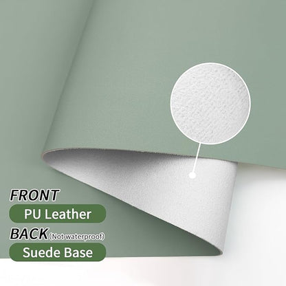 Bloss Leather Desk Mat, Large Mouse Pad, Non - Slip Desk Protector Mat, Leather Desk Blotter, Waterproof Desk Pad for Office Home Decor/Grey Green(31.5×15.7 Inches) | Mouse Pads - TrueDesk