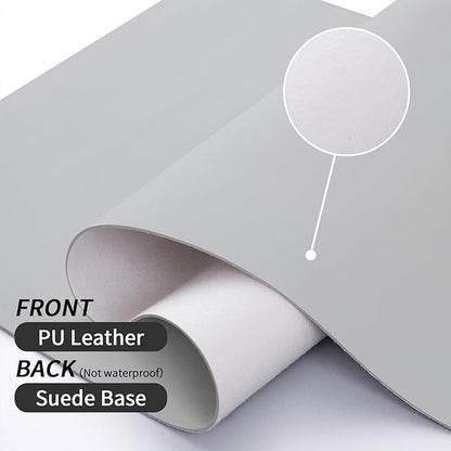 Bloss Leather Desk Pad and Keyboard Wrist Rest, Large Mouse Pad + Keyboard Pad+Mouse Wrist Support, Non - Slip Desk Mat Protector for Office, Home(35.4×15.7 Inches, Light Grey) | Mouse Pads - TrueDesk