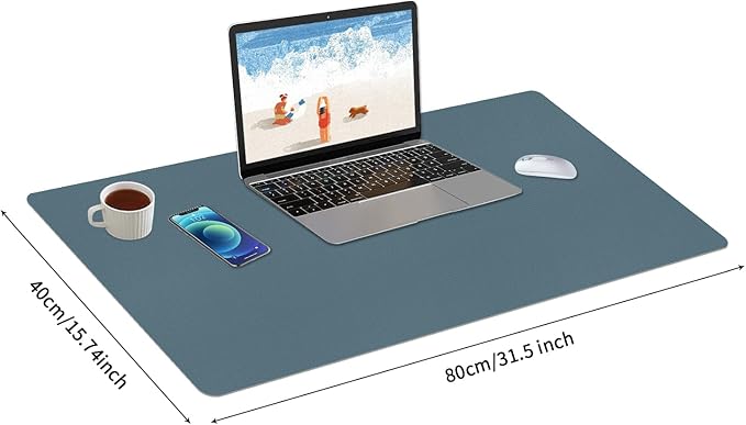 Bloss Light Blue Desk Mat 31.5x15.7, Desk Matt for Desktop, Waterproof Large Desk Mat, Computer Mat for Office/Home/Decor | Mouse Pads - TrueDesk