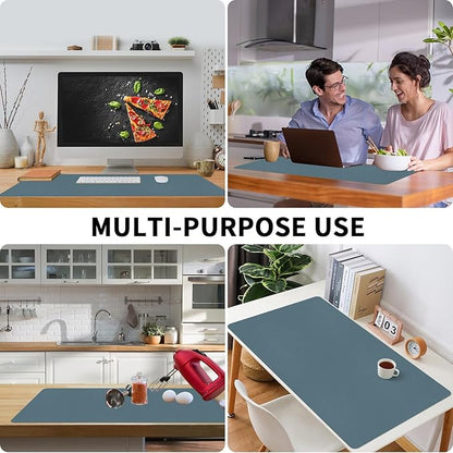 Bloss Light Blue Desk Mat 31.5x15.7, Desk Matt for Desktop, Waterproof Large Desk Mat, Computer Mat for Office/Home/Decor | Mouse Pads - TrueDesk