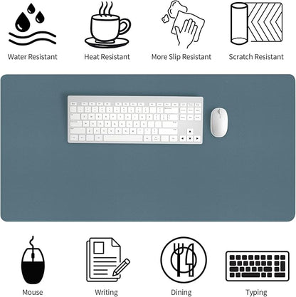 Bloss Light Blue Desk Mat 31.5x15.7, Desk Matt for Desktop, Waterproof Large Desk Mat, Computer Mat for Office/Home/Decor | Mouse Pads - TrueDesk