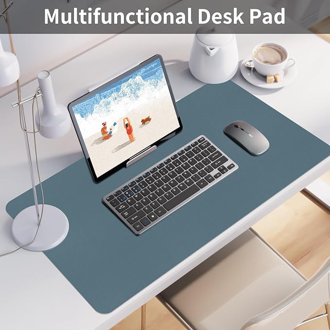 Bloss Light Blue Desk Mat 31.5x15.7, Desk Matt for Desktop, Waterproof Large Desk Mat, Computer Mat for Office/Home/Decor | Mouse Pads - TrueDesk