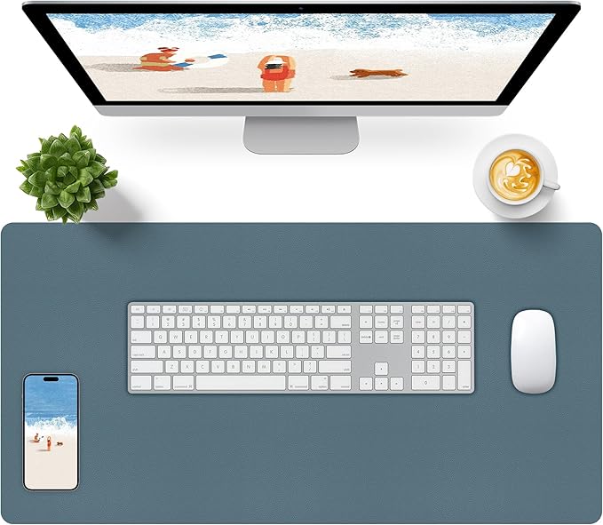 Bloss Light Blue Desk Mat 31.5x15.7, Desk Matt for Desktop, Waterproof Large Desk Mat, Computer Mat for Office/Home/Decor | Mouse Pads - TrueDesk