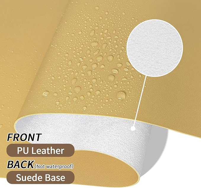 Bloss Light Yellow Desk Mat 31.5"x15.7", Desk Matt for Desktop, Waterproof Leather Large Mouse Pad, Computer Mat for Office/Home/Decor | Mouse Pads - TrueDesk