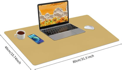 Bloss Light Yellow Desk Mat 31.5"x15.7", Desk Matt for Desktop, Waterproof Leather Large Mouse Pad, Computer Mat for Office/Home/Decor | Mouse Pads - TrueDesk