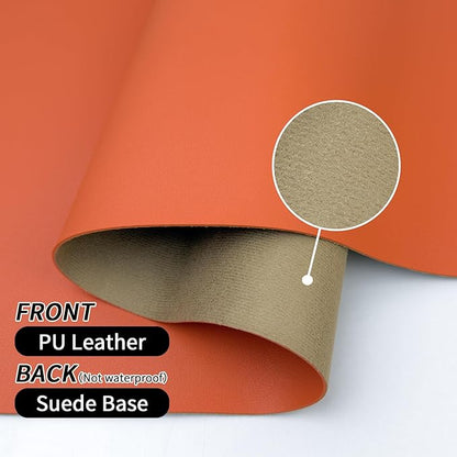 Bloss Orange Desk Mat 31.5"x15.7", Waterproof Large Desk Pad, Leather Desk Matt for Desktop, Computer Mat for Office/Home/Decor | Mouse Pads - TrueDesk