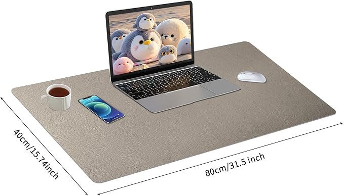Bloss Pearl Gray Desk Mat 31.5"x15.7", Desk Matt for Desktop, Waterproof Large Desk Pad, Computer Mat for Office/Home/Decor/Christmas Desk Mat | Mouse Pads - TrueDesk