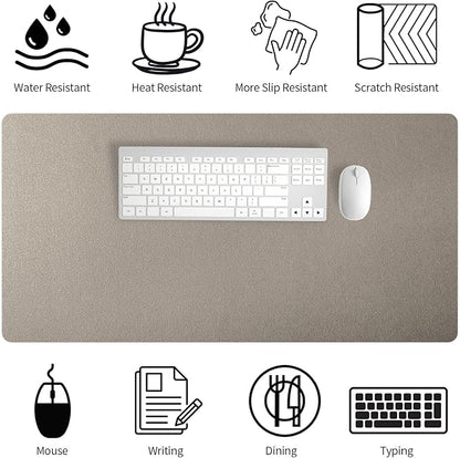 Bloss Pearl Gray Desk Mat 31.5"x15.7", Desk Matt for Desktop, Waterproof Large Desk Pad, Computer Mat for Office/Home/Decor/Christmas Desk Mat | Mouse Pads - TrueDesk