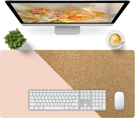 Bloss Pink Desk Mat, Leather Desk Pad, Desk Matt for Desktop, Waterproof Desk Pad Mat, Computer Mat for Office Work/Home/Decor/Desk Protector/Cover(31.5 x 15.7 Inches) | Desk Pads Blotters - TrueDesk