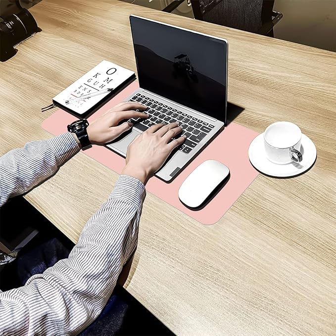 Bloss Pink Leather Desk Mat Protector,Office Desks Mats,Laptop Waterproof Desk Pads,Desks Protector Mats,Cute Computer Mouse Mats,Dual - Side Writing Pads for Office/Home.23.6"x 13.8" | Mouse Pads - TrueDesk