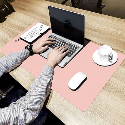 Bloss Pink Leather Desk Mat Protector,Office Desks Mats,Laptop Waterproof Desk Pads,Desks Protector Mats,Cute Computer Mouse Mats,Dual - Side Writing Pads for Office/Home.31.5"x 15.7" | Mouse Pads - TrueDesk