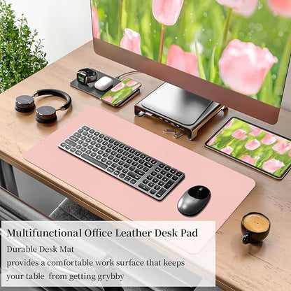 Bloss Pink Leather Desk Mat Protector,Office Desks Mats,Laptop Waterproof Desk Pads,Desks Protector Mats,Cute Computer Mouse Mats,Dual - Side Writing Pads for Office/Home.23.6"x 13.8" | Mouse Pads - TrueDesk