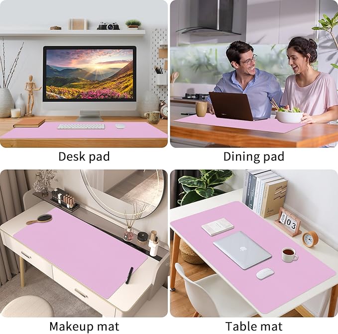 Bloss Purple Desk Mat, Desk Matt for Desktop, Large Leather Desk Pad, Desk Pad Mat Waterproof, Computer Mat for Office Work/Home/Decor (31.5 x 15.7 Inches) | Mouse Pads - TrueDesk