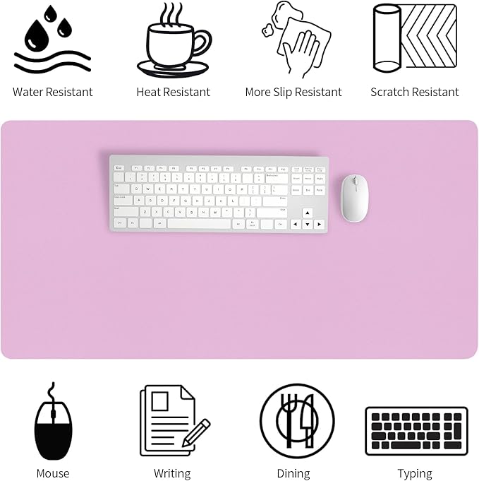 Bloss Purple Desk Mat, Desk Matt for Desktop, Large Leather Desk Pad, Desk Pad Mat Waterproof, Computer Mat for Office Work/Home/Decor (31.5 x 15.7 Inches) | Mouse Pads - TrueDesk