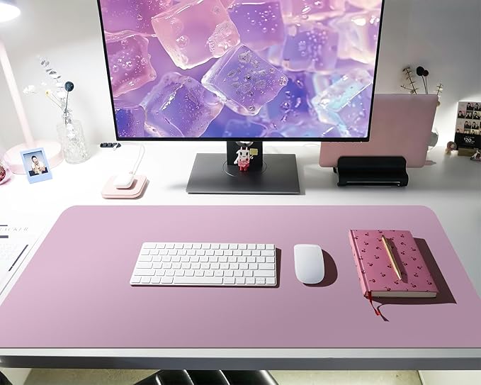Bloss Purple Desk Mat, Leather Desk Pad, Desk Matt for Desktop, Waterproof Desk Pad Mat, Computer Mat for Office Work/Home/Decor/Desk Protector/Cover(31.5 x 15.7 Inches) | Desk Pads Blotters - TrueDesk