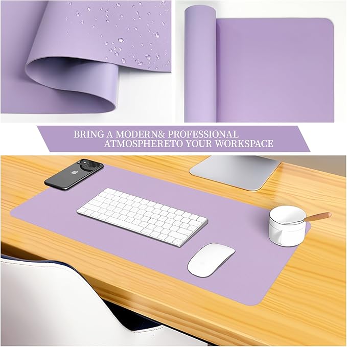 Bloss Purple Leather Desk Mat for Desktop,Desk Protector Pad Mats,Large Gaming Mouse Pad,Dual - Side Office Desks Mats for Keyboard and Mouse, Writing Pad for Office/Home.23.6"x 13.8" | Mouse Pads - TrueDesk