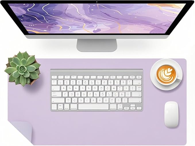 Bloss Purple Leather Desk Mat for Desktop,Desk Protector Pad Mats,Large Gaming Mouse Pad,Dual - Side Office Desks Mats for Keyboard and Mouse, Writing Pad for Office/Home.23.6"x 13.8" | Mouse Pads - TrueDesk