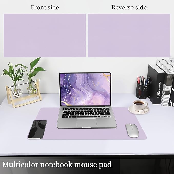 Bloss Purple Leather Desk Mat for Desktop,Desk Protector Pad Mats,Large Gaming Mouse Pad,Dual - Side Office Desks Mats for Keyboard and Mouse, Writing Pad for Office/Home.23.6"x 13.8" | Mouse Pads - TrueDesk