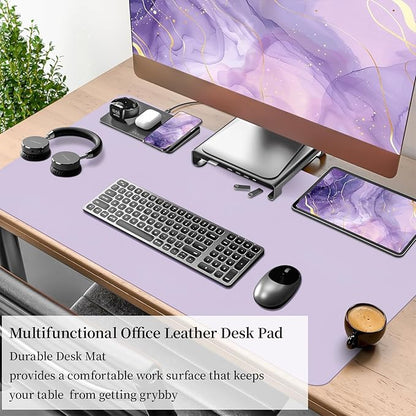 Bloss Purple Leather Desk Mat,Leather Mouse Pad,Desk Protector Mats,Large Mouse Pad,Office Desks Mats,Desks Mat for Keyboard,Dual - Side Computer Mouse Pads Writing Pad for Office/Home.31.5"x 15.7" | Mouse Pads - TrueDesk