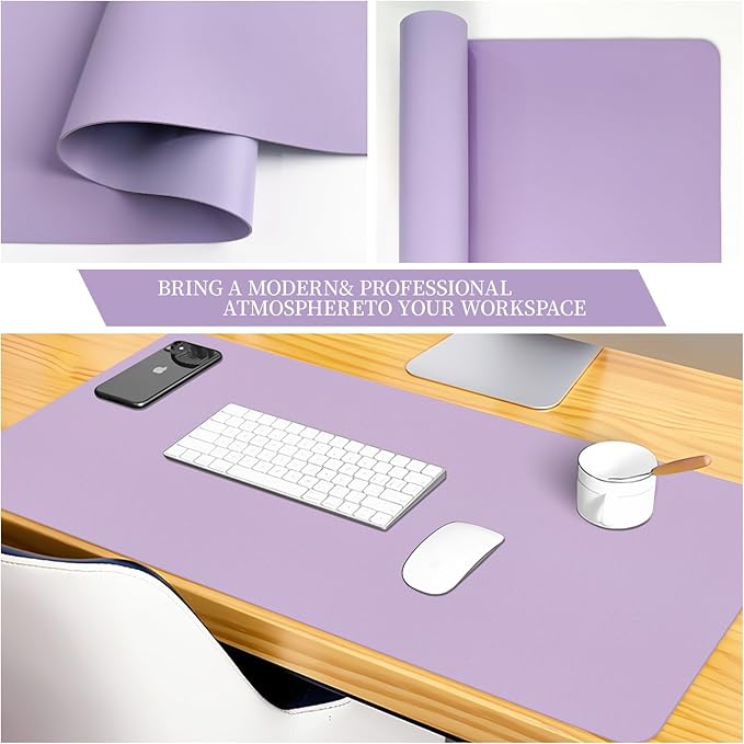 Bloss Purple Leather Desk Mat,Leather Mouse Pad,Desk Protector Mats,Large Mouse Pad,Office Desks Mats,Desks Mat for Keyboard,Dual - Side Computer Mouse Pads Writing Pad for Office/Home.31.5"x 15.7" | Mouse Pads - TrueDesk