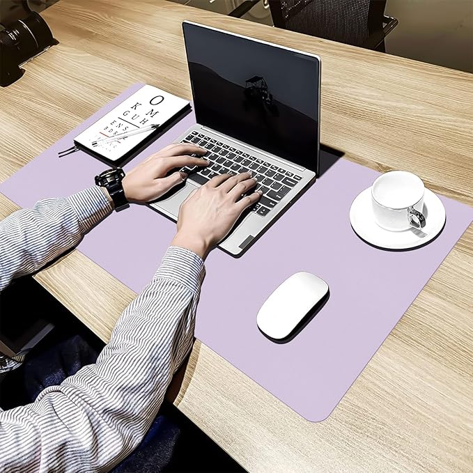 Bloss Purple Leather Desk Mat,Leather Mouse Pad,Desk Protector Mats,Large Mouse Pad,Office Desks Mats,Desks Mat for Keyboard,Dual - Side Computer Mouse Pads Writing Pad for Office/Home.31.5"x 15.7" | Mouse Pads - TrueDesk