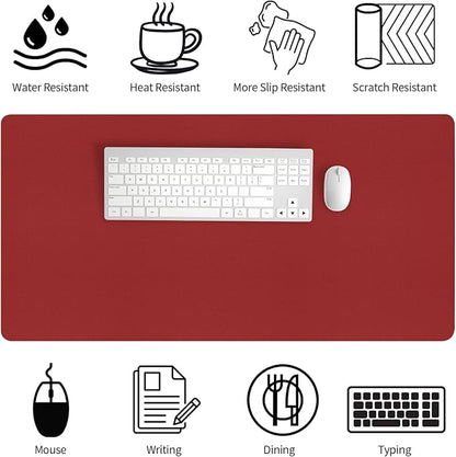 Bloss Red Desk Mat, Leather Desk Matt for Desktop, Waterproof Large Desk Pad, Keyboard Mat, Computer Mat for Office/Home/Decor(31.5 x 15.7 Inches) | Mouse Pads - TrueDesk