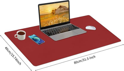 Bloss Red Desk Mat, Leather Desk Matt for Desktop, Waterproof Large Desk Pad, Keyboard Mat, Computer Mat for Office/Home/Decor(31.5 x 15.7 Inches) | Mouse Pads - TrueDesk