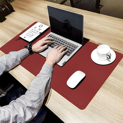 Bloss Red Leather Desk Mat Protector,Large Mouse Pad,Dual - Side Use Mouse Pads,Office Desks Mats,Laptop Protector Desks Mat,Waterproof Dual - Side Desk Keyboard/Writing Pad for Office/Home.31.5"x 15.7" | Mouse Pads - TrueDesk
