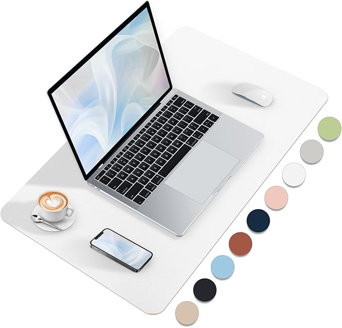 Bloss White Desk Mat, Mouse Pad, Waterproof Leather Desk Pad, Desk Matt for Desktop, Non - Slip Ccomputer Desk Protecor Mat for Office/Home/Decor(27.6 x 13.8 Inches) | Mouse Pads - TrueDesk