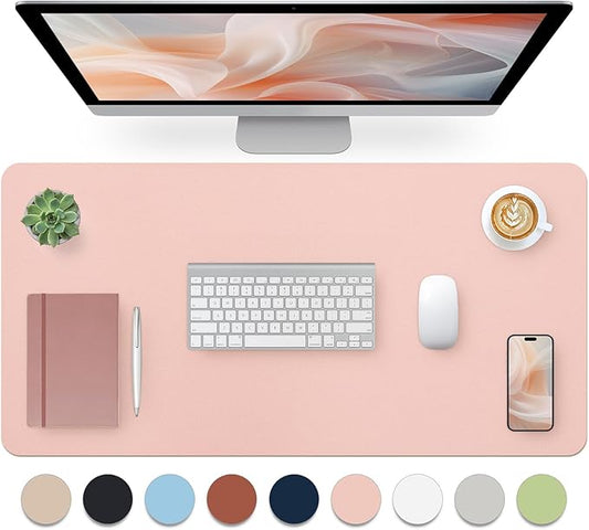 Blossoms Pink Desk Mat, Waterproof Non - Slip Leather Desk Pad, Large Mouse Pad, Desk Writing Pad, Desk Mat for Keyboard and Mouse Desk Organizers and Accessories (31.5×15.7 Inches) | Mouse Pads - TrueDesk