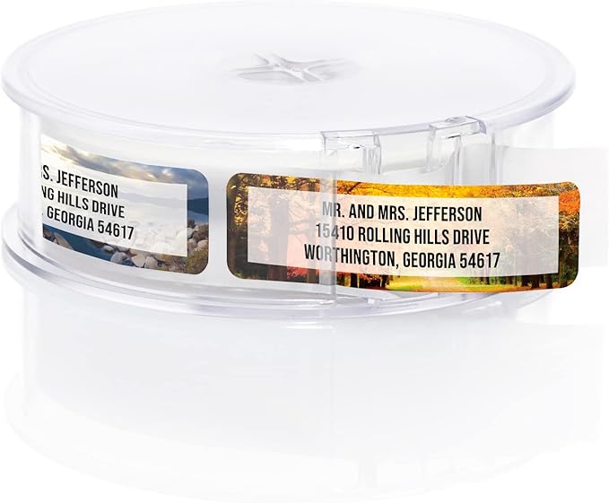 Breathtaking Landscape Rolled Address Labels / 500 Personalized Return Address Labels/Designer Address Stickers in Elegant Plastic Dispenser | Address Labels - TrueDesk